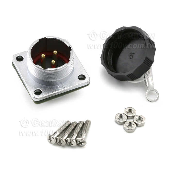 Square Flange Panel Receptacle - 121978 Product Image