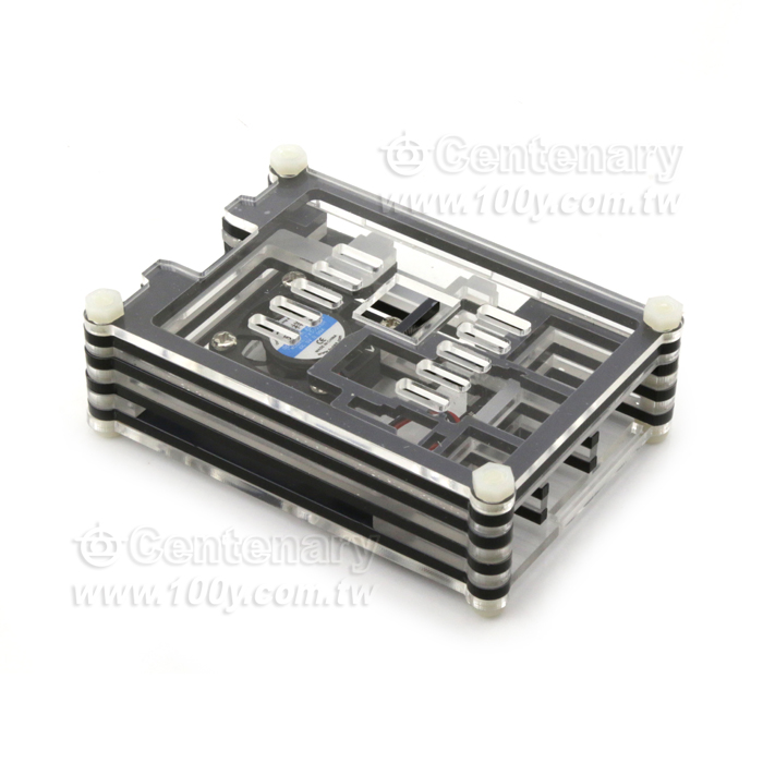 PI3B+9層亞克力透明黑外殼+風扇 適用樹莓派3B+ - 130208 產品圖片