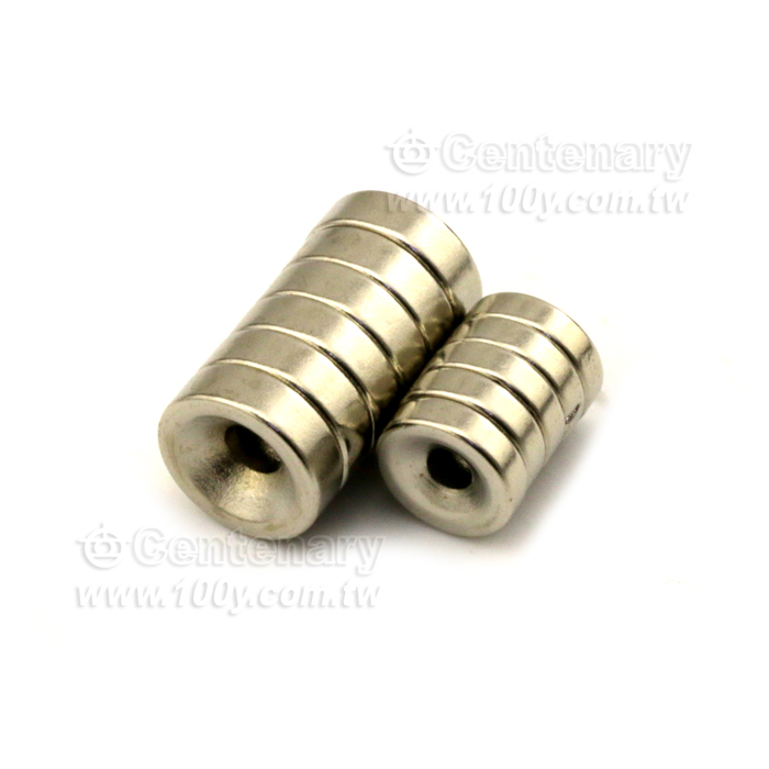 圓形帶孔磁鐵  釹鐵硼磁鐵 直徑20mm 厚度5mm 孔徑5mm - 131158 產品圖片
