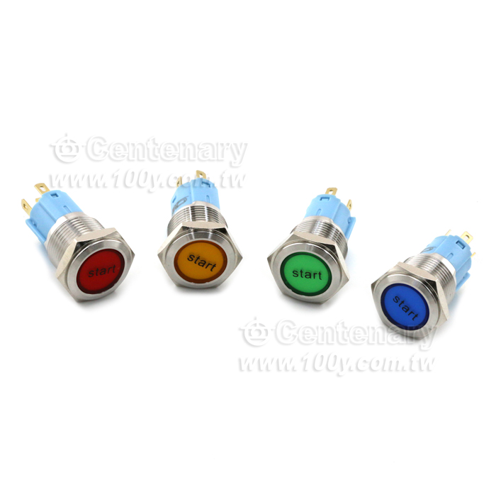 圓形發光金屬按鍵開關 紅色 16mm 12V - 131940 產品圖片