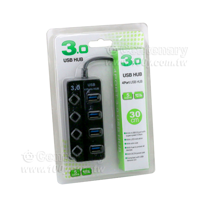 USB3.0四口集線器線長0.3M - 132914 產品圖片