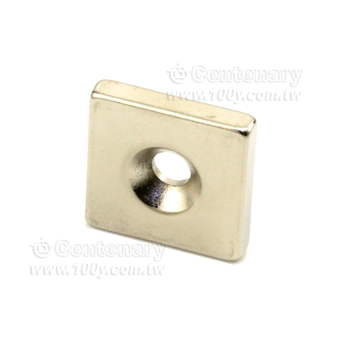 方形稀吸鐵石 正方形帶孔磁鐵 長19*19mm高4.65mm 孔徑5mm - 147892 產品圖片