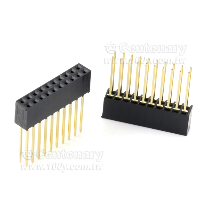 2*10排針母座 黑體8.4mm P:2.54mm 針長14.5mm - 27520 產品圖片