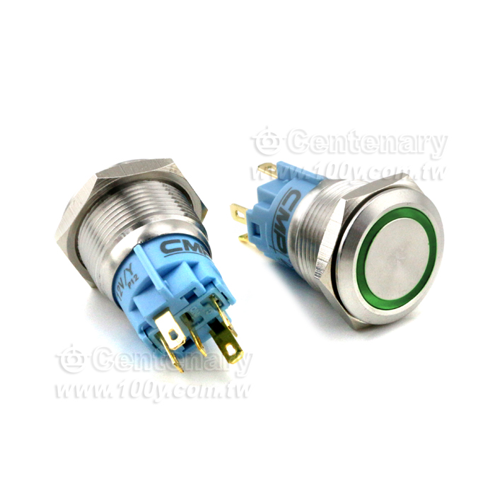 Φ19mm 金屬帶燈按鈕開關 220V 紅色 - 163341 產品圖片