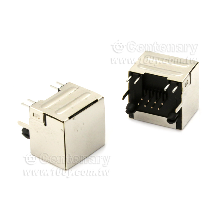 Phone-Jack CONN, 8P8C Black 90° LED - 134735 Product Image