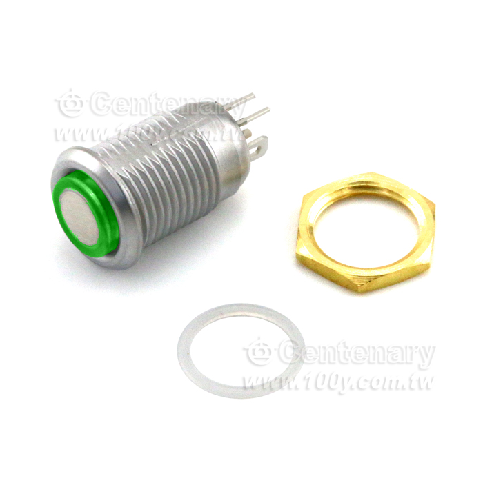 Φ12mm鋅合金鈕開關 LED:藍色 - 134352 產品圖片