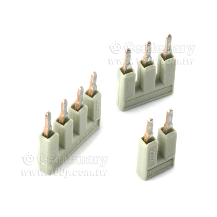 Push-in Type Jumper Bar; Insulated; 2-Way; Nominal Current 25A; Light Gray - 150321 Product Image