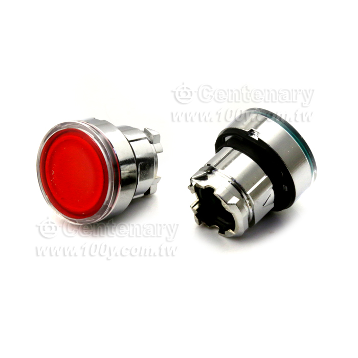 Yellow flush illuminated pushbutton head O22 spring return for integral LED - 133416 Product Image