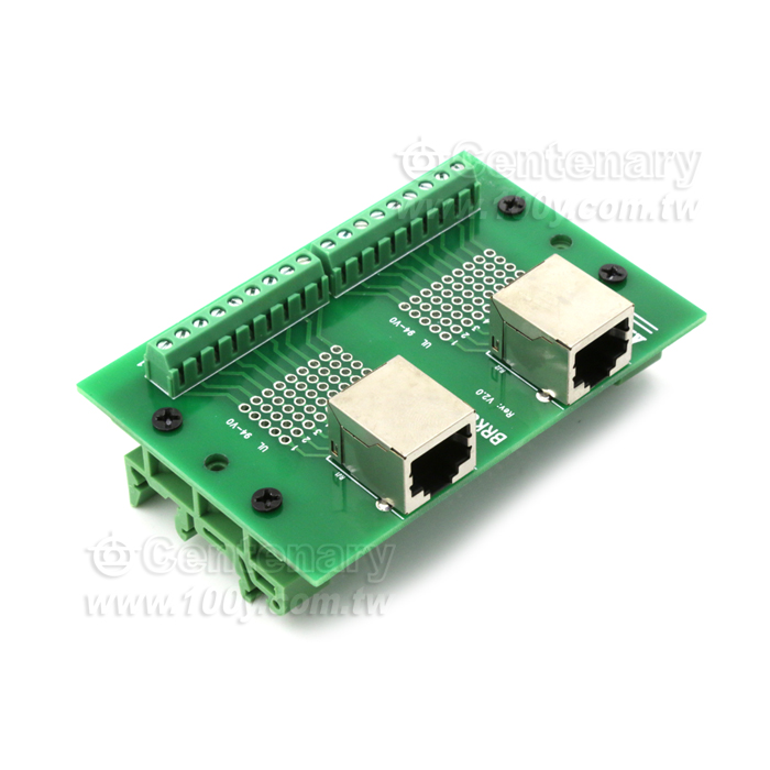 RJ45 雙口轉端子轉接板+支架 90度 - 108429 產品圖片
