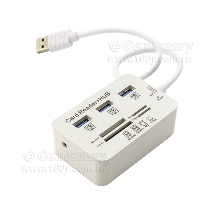 USB3.0讀卡器 (3 Port 3.0HUB+4 SLOT Card Reader)  - 130157 產品圖片