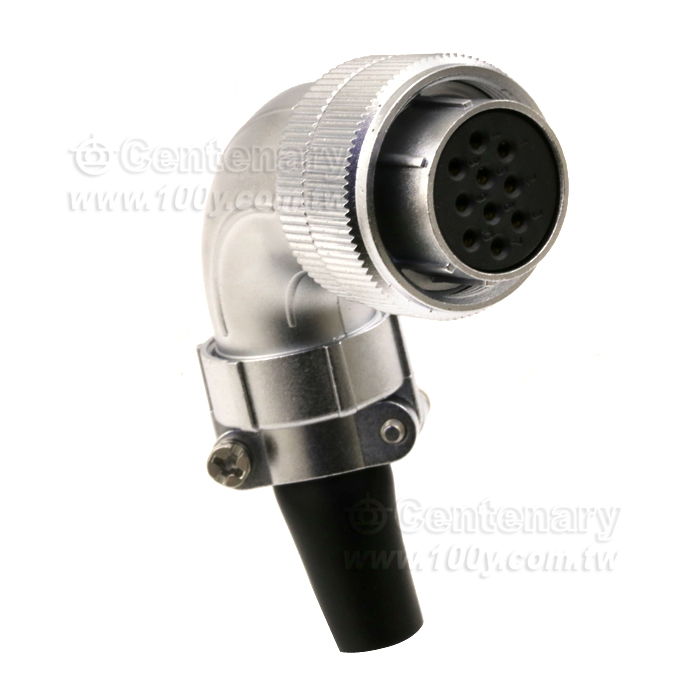 10P圓型連接器_母端90彎管接頭尾夾式 - 127505 Product Image