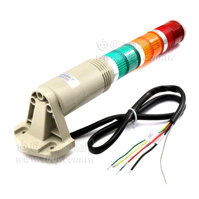 φ40 側掛式三層蜂鳴警示燈 紅橙綠 LED 24V - 138955 產品圖片
