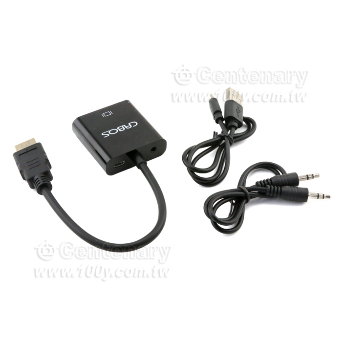 標準 HDMI轉VGA轉換器(高清)黑色 帶音頻 - 139474 產品圖片