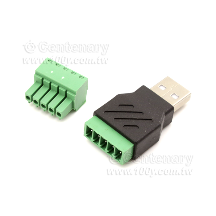 USB免焊插頭-USB公轉綠色端子 - 139535 產品圖片