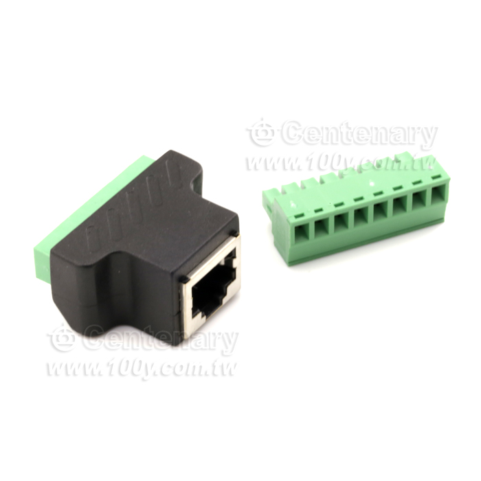 RJ45母座轉綠色端子 免焊 - 139537 產品圖片
