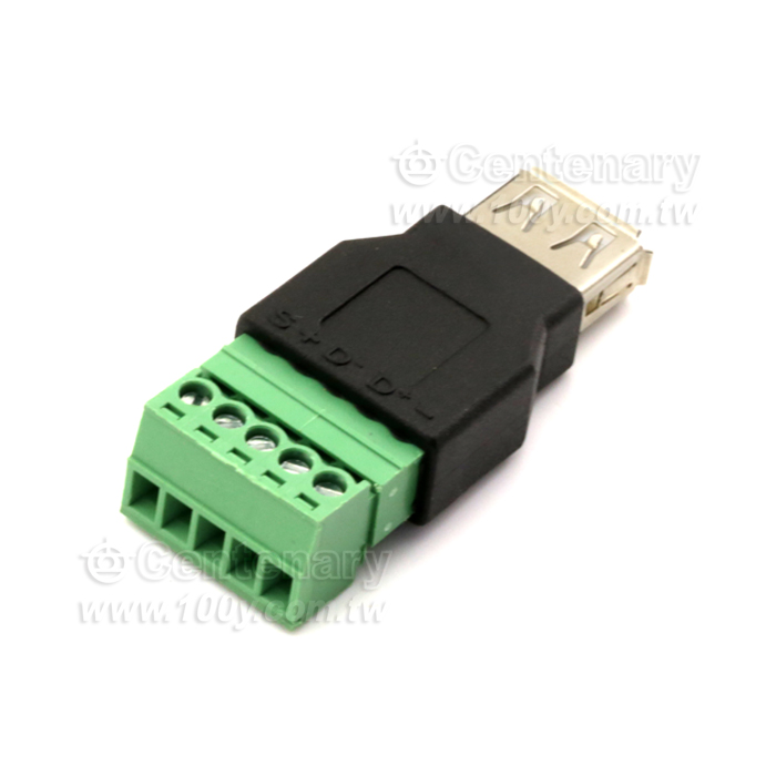 USB免焊插頭-USB母轉綠色端子 - 139536 Product Image