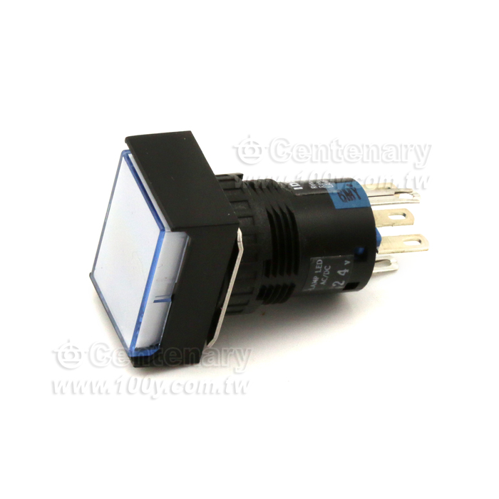 φ16 長方形LED照明復歸按鈕開關白（正白） - 140380 產品圖片