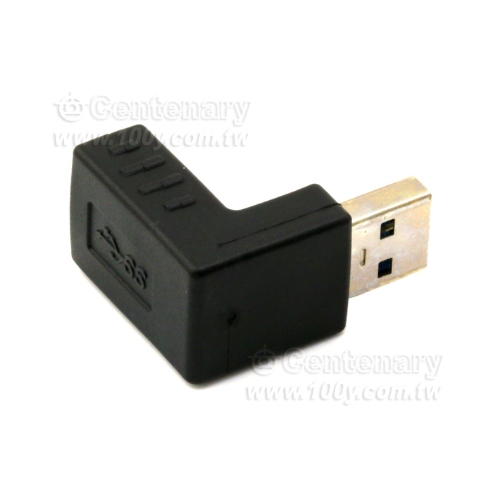 黑色 USB3.0公轉母直角電腦轉接頭L型彎頭90度 下彎 - 140691 產品圖片
