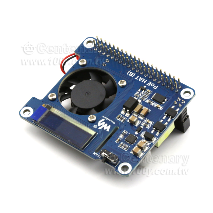 微雪_樹莓派4B/3B+ POE 以太網供電擴展板散熱模塊 - 140958 產品圖片