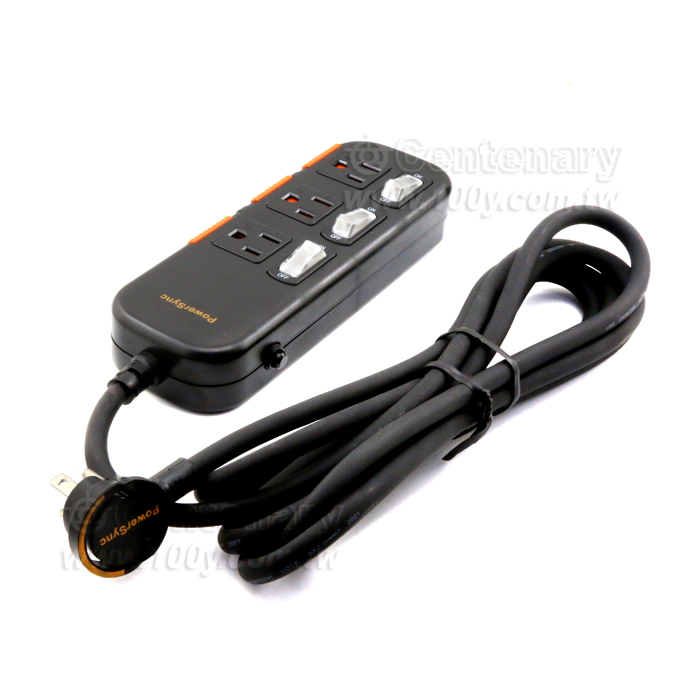 PowerSync_Three-open Three-plug Sliding Cover Dust-proof and Lightning-proof Extension Cord - 74471 Product Image