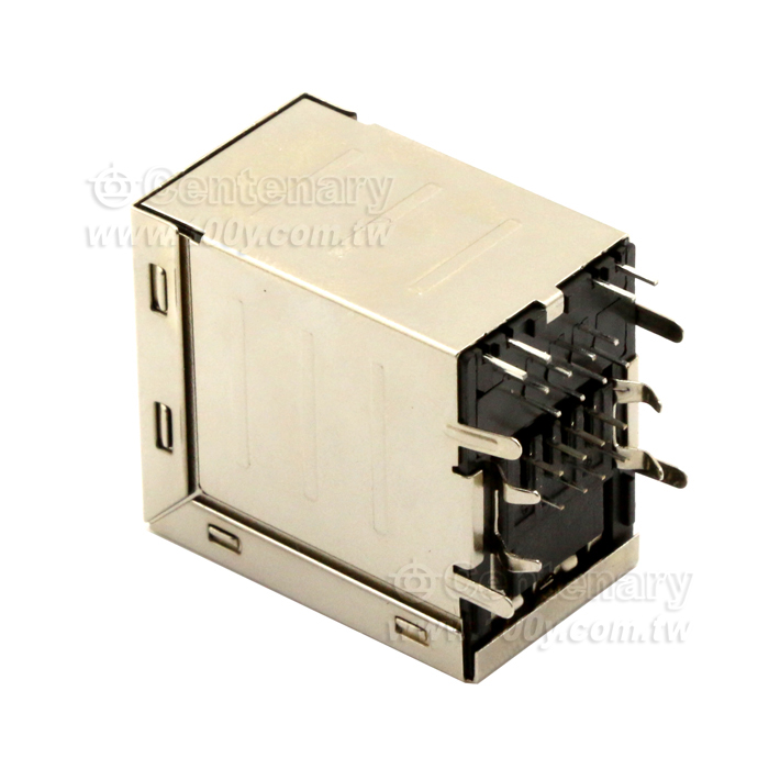 雙層USB 網路座帶燈 RJ45插座 - 141114 產品圖片