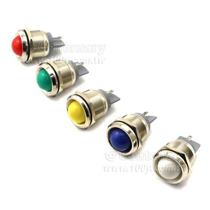 22mm插腳-高頭-金屬指示燈-12-24V-綠 - 141802 產品圖片