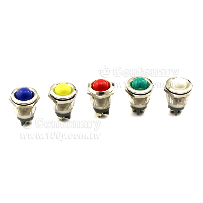 19mm螺絲腳-高頭-金屬指示燈-12-24V-藍 - 141815 產品圖片