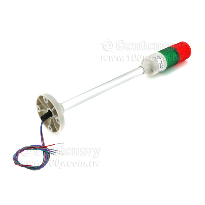 φ42 兩層+常亮+蜂鳴警示燈 (紅綠) 長桿圓盤式 LED DC12V - 141954 產品圖片