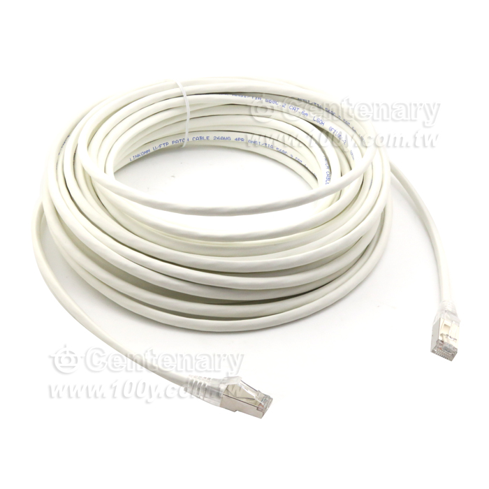 Cat.6A 屏蔽式純銅網路線 白色 15M - 141556 產品圖片