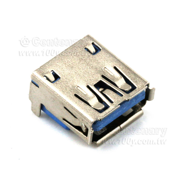 USB連接器USB3.0A型母座90°彎針臥式SMT貼片USB接口插座連接器卷邊 - 143235 Product Image