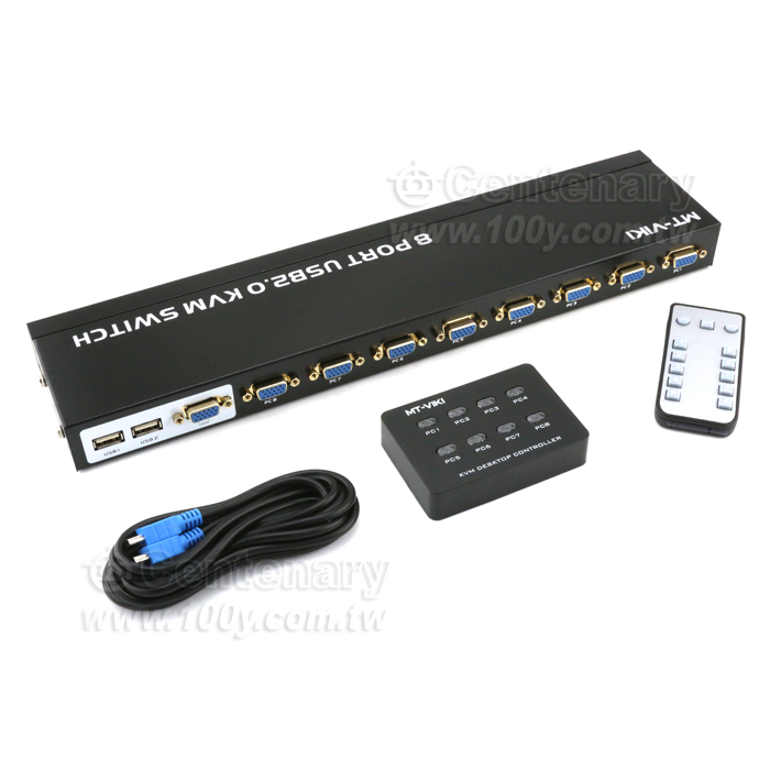 邁拓 KVM切換器8口遙控切換USB手動線控VGA共用器 配遙控器 分辨率1080 - 143321 產品圖片