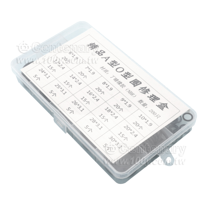 國標丁晴O型圈修理盒外經6-30(粗1.9-2.4-3.1)/200pcs/盒 - 143935 產品圖片