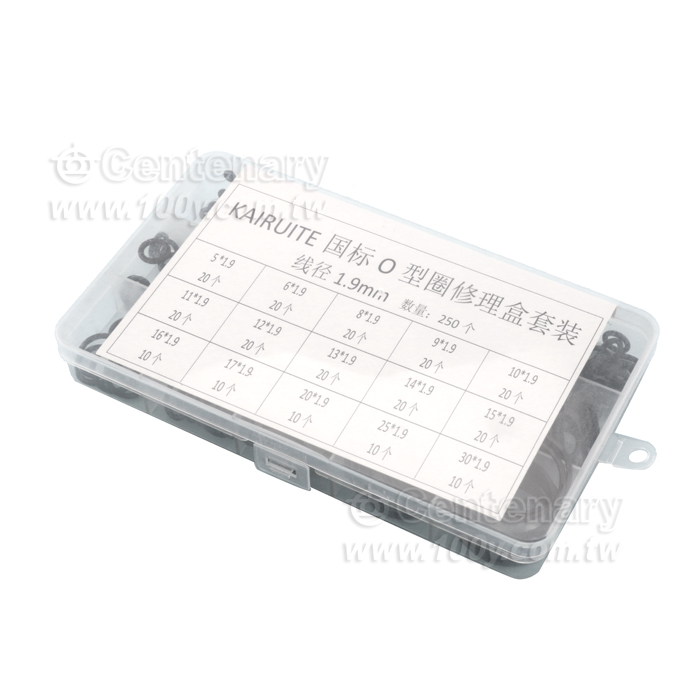 丁晴O型圈修理盒 外經 4-30 線徑1.9 250個/盒 - 143940 產品圖片