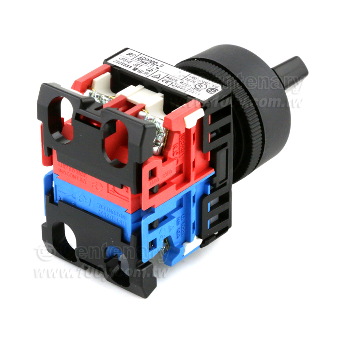 Φ22mm Fuji Electric_二段選擇開關 1NO+1NC (黑色) - 100480 產品圖片