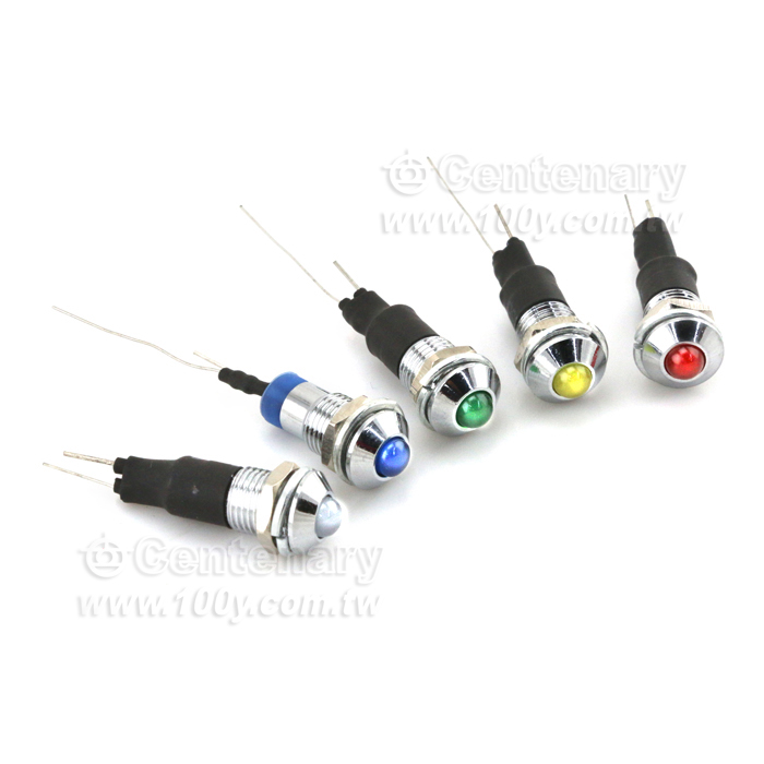Φ8mm 5V 紅色  LED金屬指示燈 - 106852 產品圖片
