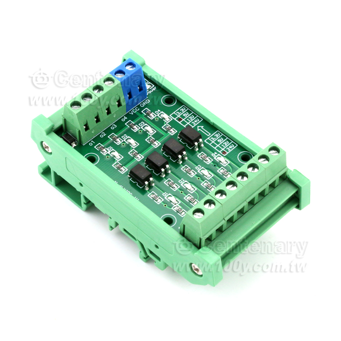 4路光耦光電隔離模塊 5V轉24V 帶外殼 - 144267 產品圖片