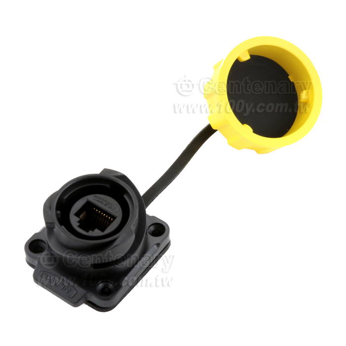 YM24型RJ45雙口防水直通式四孔法蘭插座塑膠款 - 145723 產品圖片