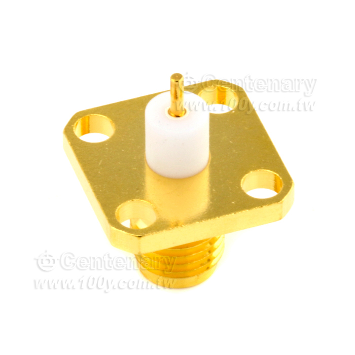SMA jack SQ 12.7mm 4 hole flange with round contact Φ0.9 - 146169 Product Image