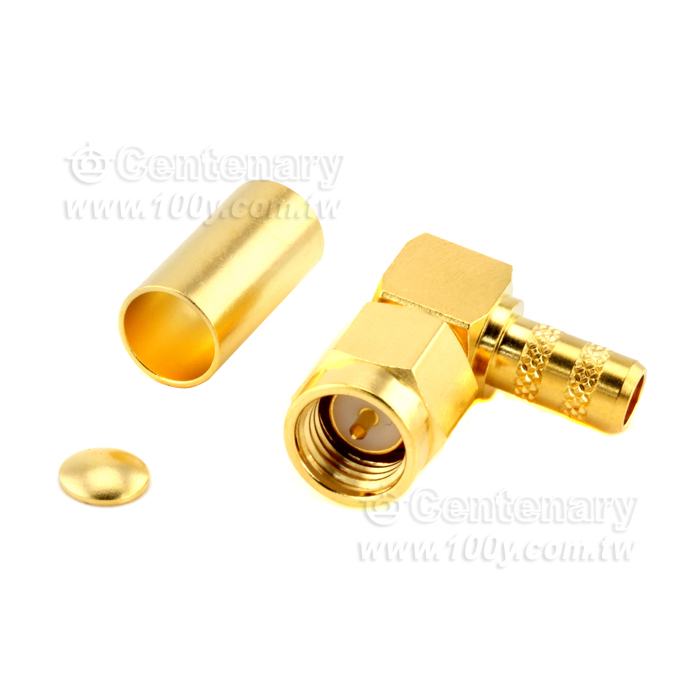 SMA Plug Crimp Right Angle For RG142,RG400; 11GHz VSWR 1.25 - 146964 Product Image
