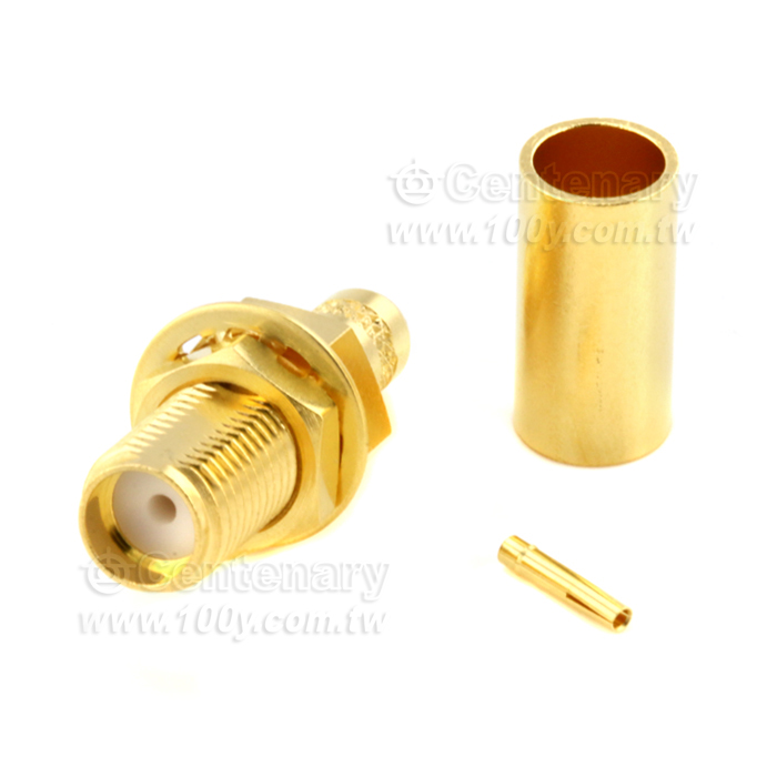 SMA Jack Crimp Bulkhead for RG58,JBY195,LMR195; 6GHz VSWR 1.15 - 146966 Product Image