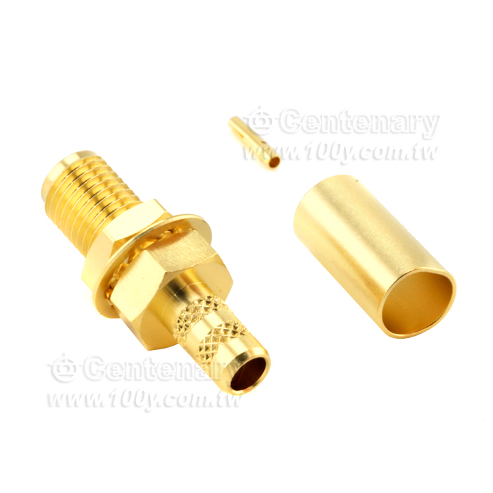SMA Jack Crimp Bulkhead For RG142,RG400 ; 11GHz VSWR 1.25 - 146968 Product Image