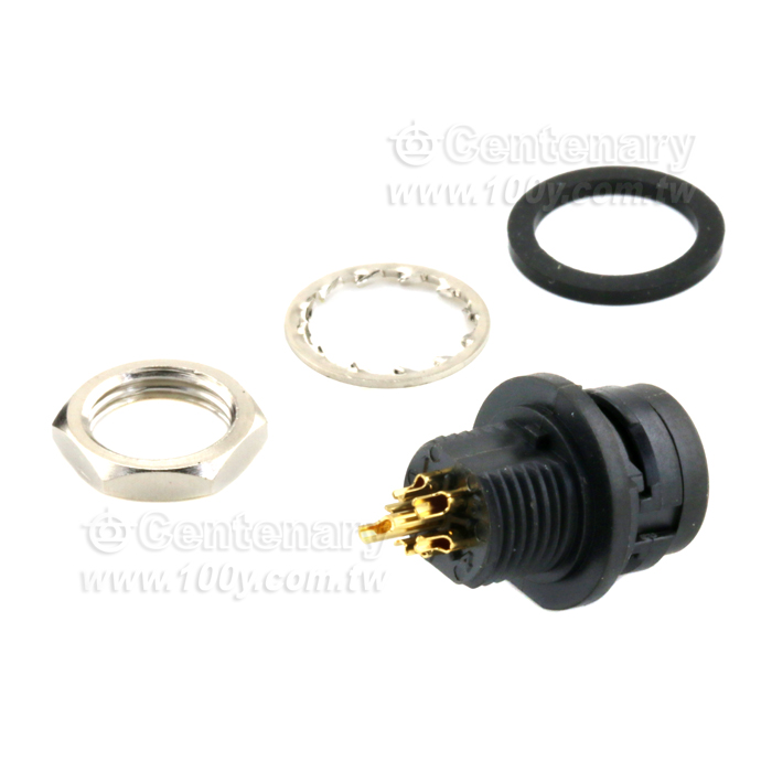 CONN Receptacle Female 6P Gold SLDR CUP - 92347 產品圖片