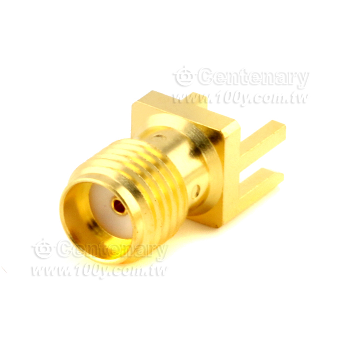 SMA jack PCB mount end launch (T=1.73) with tab contact (W=0.25;T=0.15;L=2.5); 18GHz VSWR1.25 - 92582 Product Image
