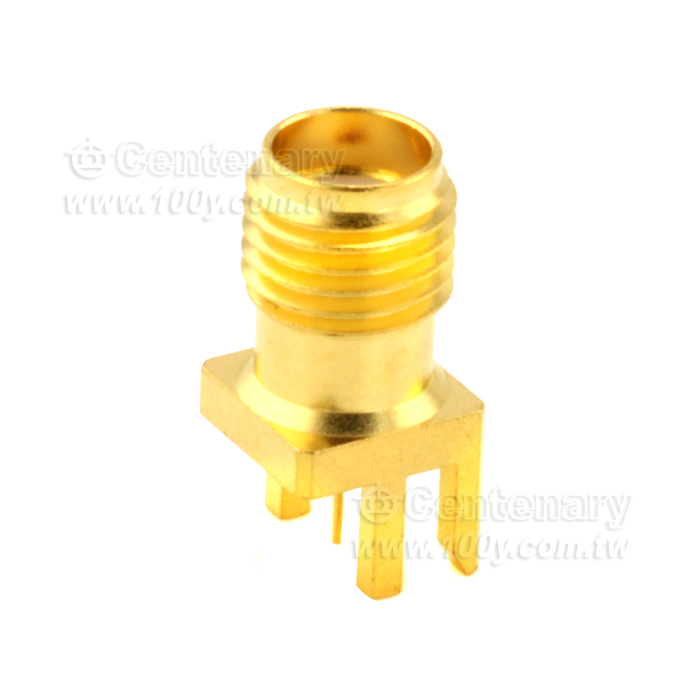 SMA jack PCB mount end launch (T=1.7) with round contact (Φ0.3); 18GHz VSWR1.2 - 92583 Product Image