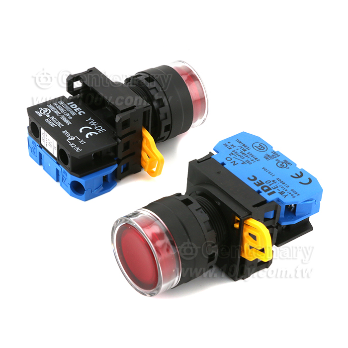 IDEC_緊急停止按鈕開關22mm-全保護罩型凸頭形1NO 24VDC - 148369 產品圖片
