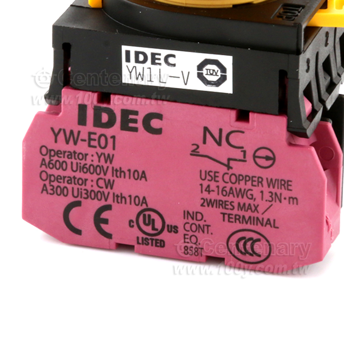 IDEC_緊急停止按鈕開關-照明型-大蘑菇頭形1NC 24VDC - 148370 產品圖片