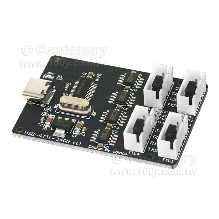 USB轉4路TTL串口模塊 CH340芯片 TYPE-C介面38*54MM - 150938 產品圖片