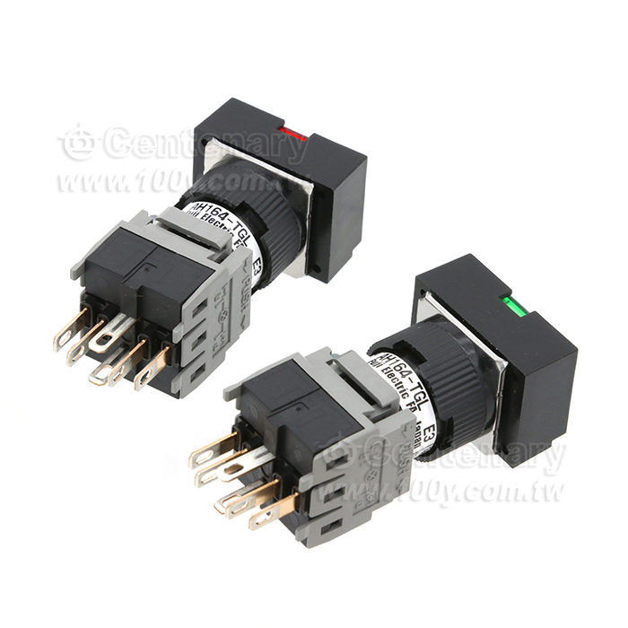 Fuji Electric矩形帶燈按鈕開 紅色1NO+1NC - 149407 產品圖片