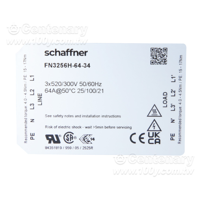 Schaffner_三相EMI濾波器 64A 480V - 153057 產品圖片