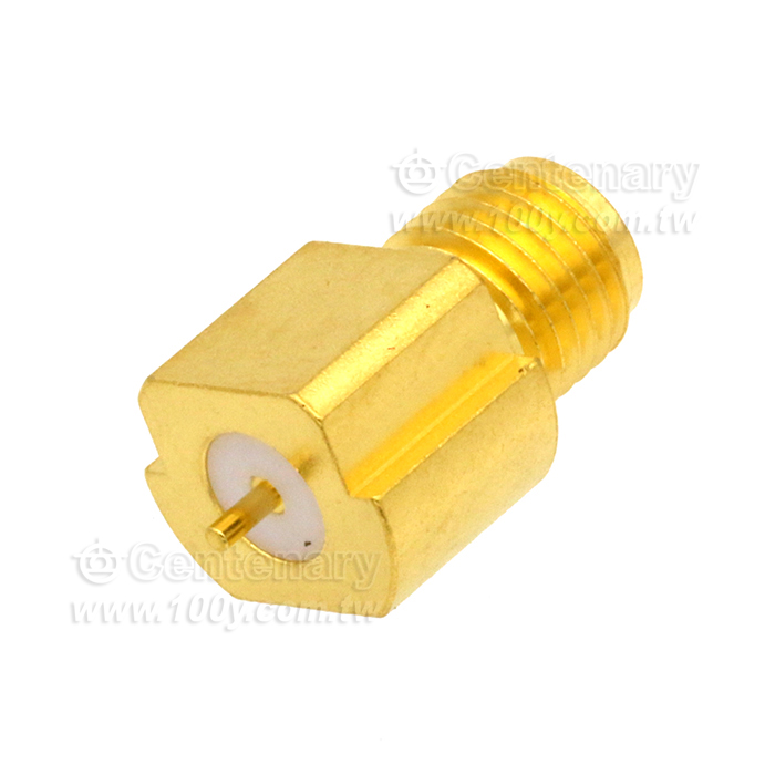 SMA Jack PCB Edge Mount With Round Contact - 93422 產品圖片